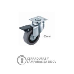 Rodaja Gris 63 Mm C/Freno Y Placa