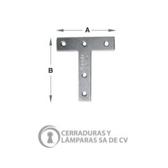 Placa De Unión T 3X3 Galvanizada