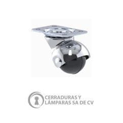 Rodaja Esférica 1 1/4 Placa Rueda Plástico Cromada