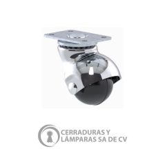 Rodaja Esférica 1 5/8 Placa Rueda Hule Buje Cromada