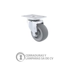 Rodaja Estandar 2 Placa Rueda Hule Termoplástico Café Bj Galvanizado