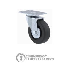 Rodaja Institucional 4 Ancha Placa Rueda Hule Blanco Galvanizado