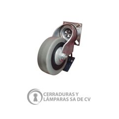 Rodaja Gris 63 Mm C/Freno Y Placa