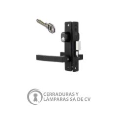 Cerradura Para Puerta De Aluminio, Modelo 550 Slim, Acabado Negro, Llave-Llave, Caja 10 Piezas