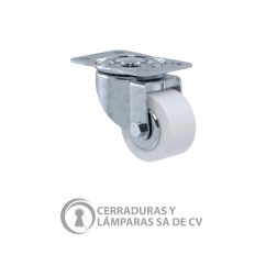 Rodaja Industrial 2 1/2 Giratorio Nueca Rueda Polietileno Blanco