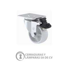 Rodaja Estandar 2 Placa Freno Rueda Polipropileno Ry Blanco Galvanizado