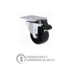 Rodaja Estandar 2 Placa Freno Inoxidable Rueda Polipropileno Ry Negra Galvanizada