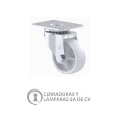 Rodaja Estandar 2 Placa Rueda Polipropileno Ry Blanco Galvanizado