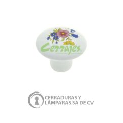 Botón Cerámica Blanco Decorado 0401-057