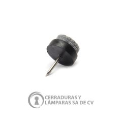 Deslizador De Plástico C/Felpa Negro 17 Mm